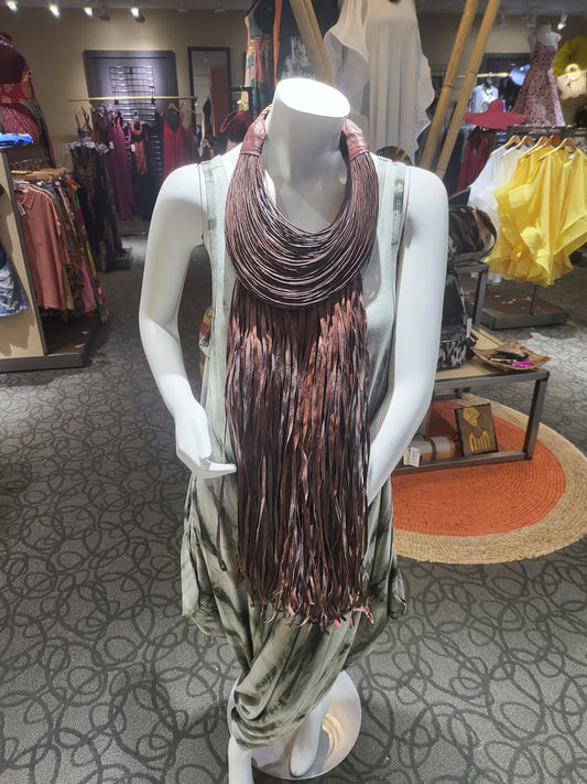 Leather Fringe Necklace