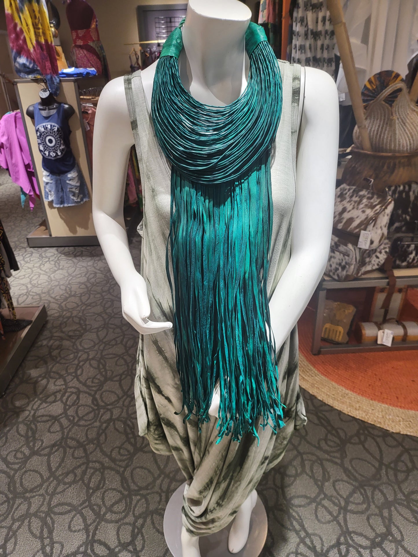 Leather Fringe Necklace