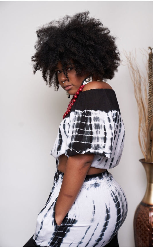 Tie Dye Crop Top and Pant Set